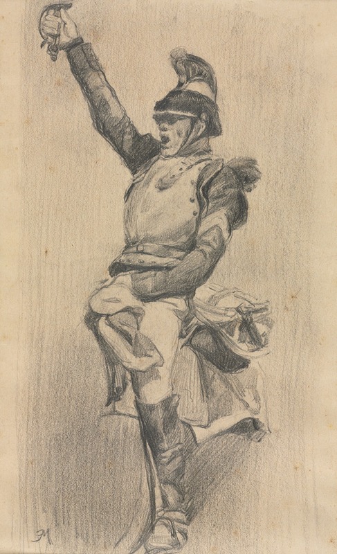 Soldier with Upraised Arm by Эрнест Мейссонье, c. 1870 — digital art print download