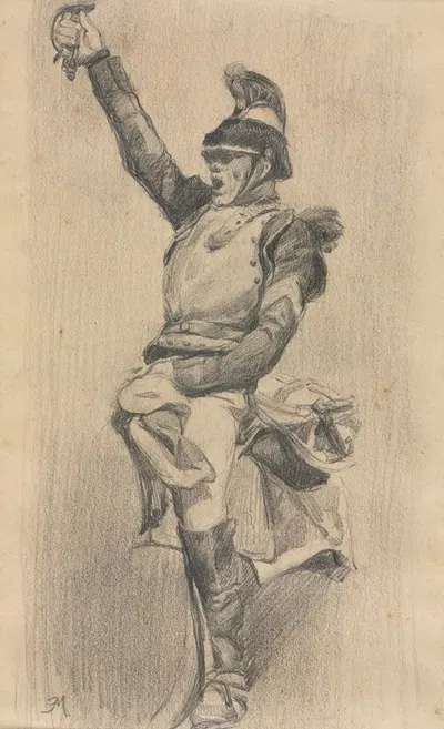 Soldier with Upraised Arm by Эрнест Мейссонье, c. 1870 — digital art print download
