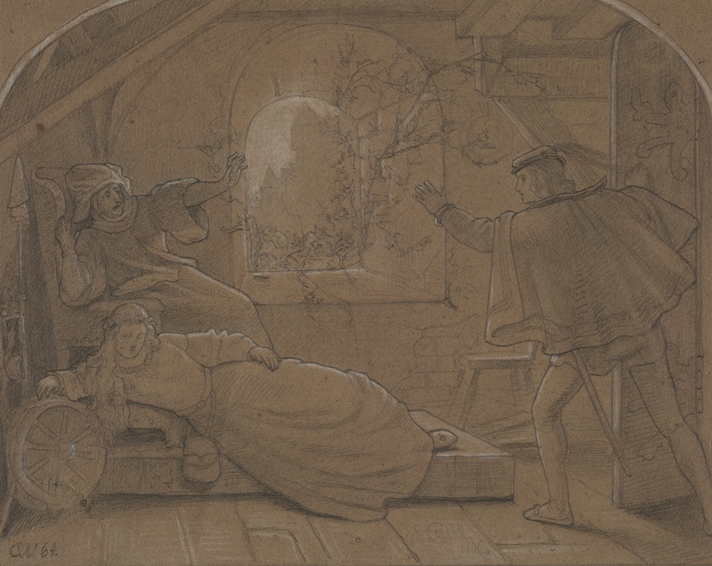 Sleeping Beauty (Dornröschen) by Аноним, 1864 — digital art print download