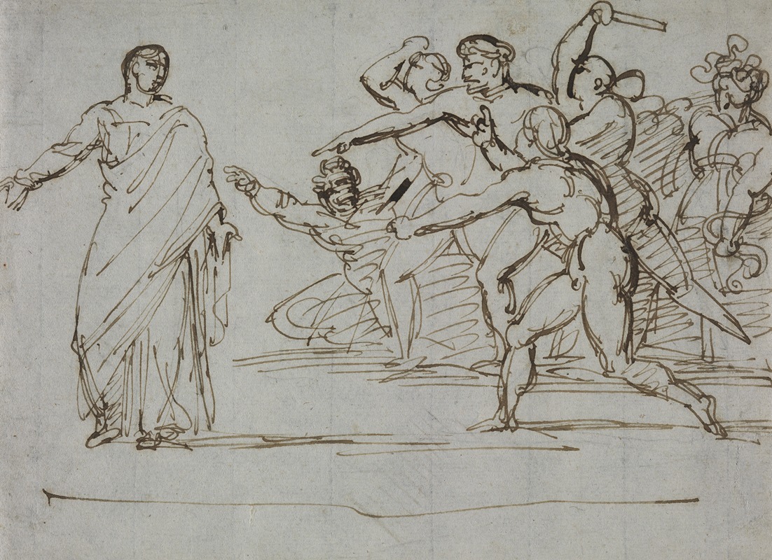 Assassination of Tiberius by Теодор Жерико, 1816-1817 — digital art print download