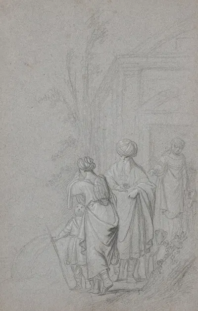 Abraham Casting Out Hagar and Ishmael by Питер Франсз. де Греббер — digital art print download