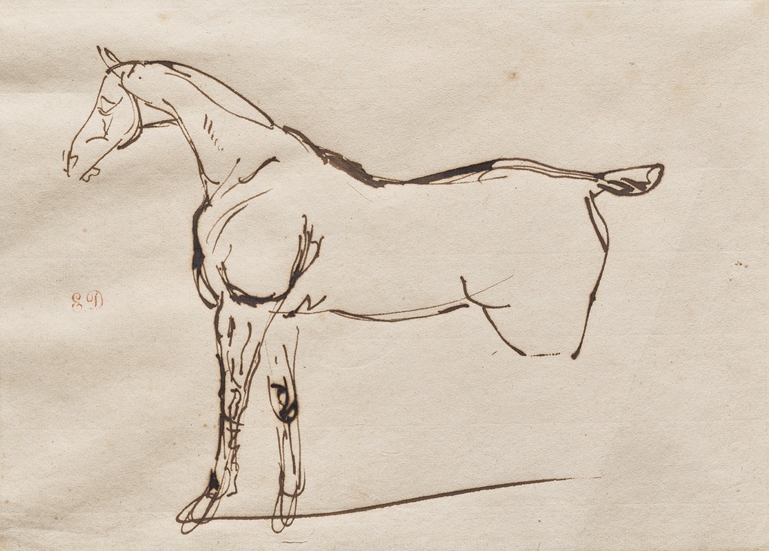Study of a Horse by Эжен Делакруа — digital art print download