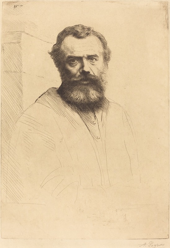 Self-Portrait, 3rd plate by Альфонс Легро, 1880 — digital art print download