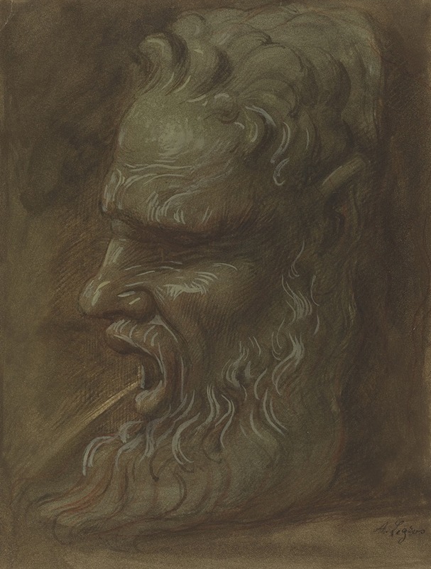 Study of a Mask by Альфонс Легро — digital art print download