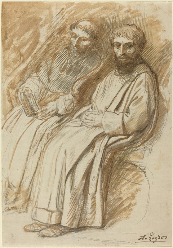 Two Monks Seated in a Church — Альфонс Легро