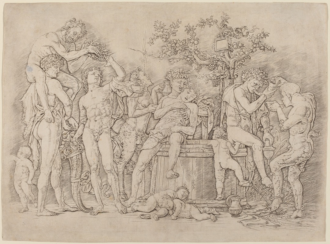 Bacchanal with a Wine Vat by Андреа Мантенья, c. 1475 — digital art print download