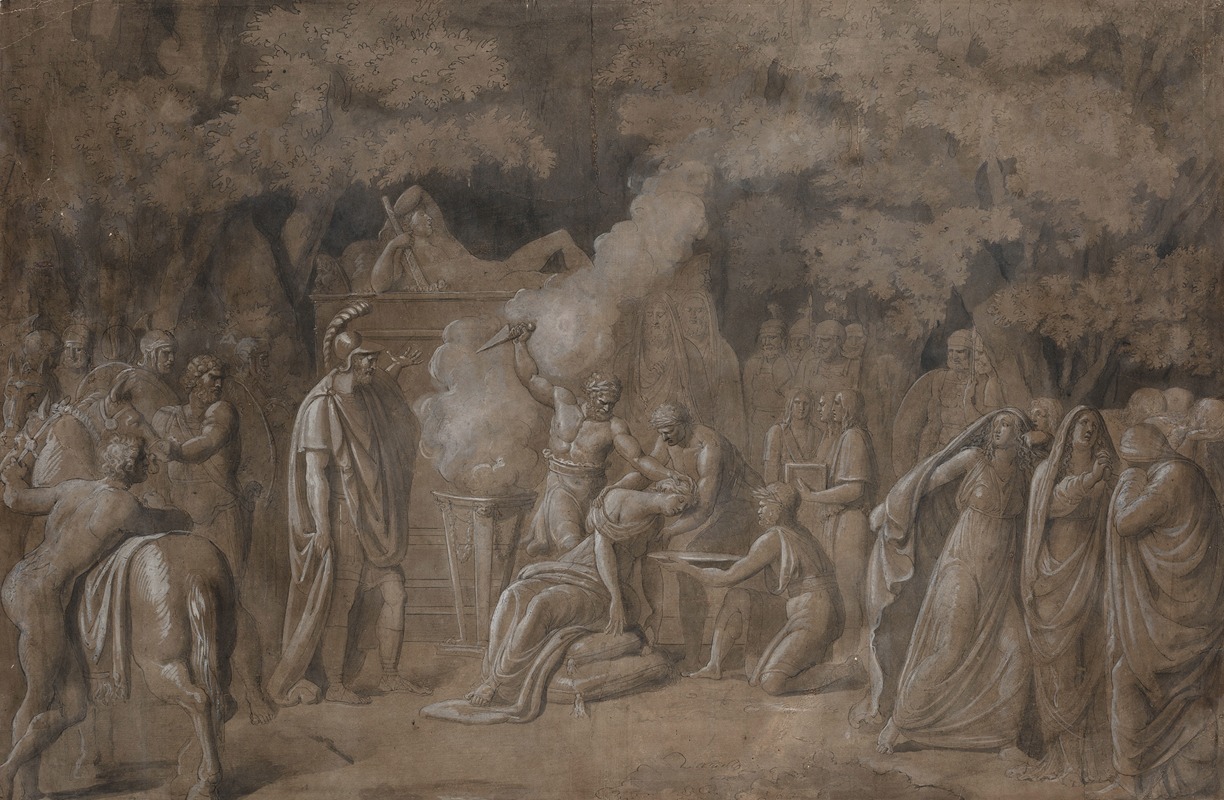 Death of Iphigenia by Бенджамин Уэст — digital art print download