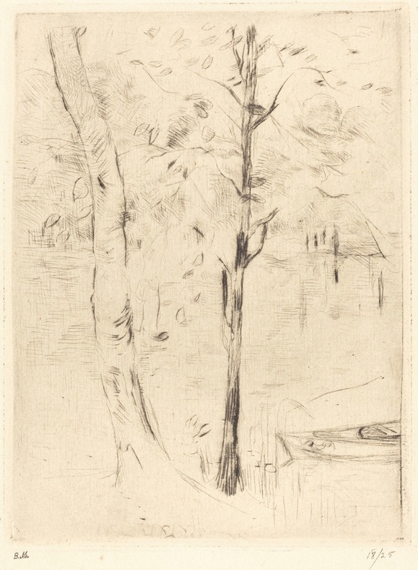 Lake with Rowboat by Берт Морисо, 1888-1890 — digital art print download