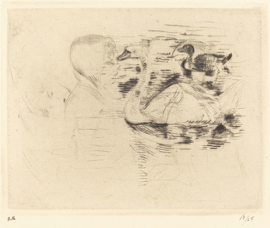 Swans at Stagnant Water by Берт Морисо, 1888-1890 — digital art print download