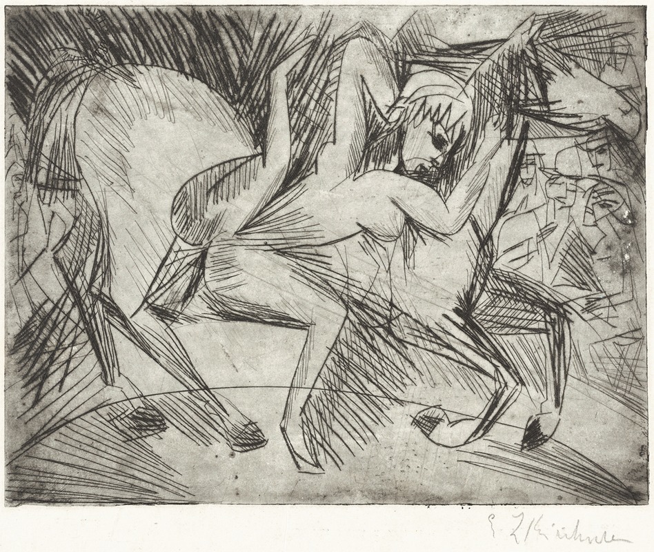 Acrobat on a Horse (Voltigeuse zu Pferd) by Эрнст Людвиг Кирхнер, 1913 — digital art print download