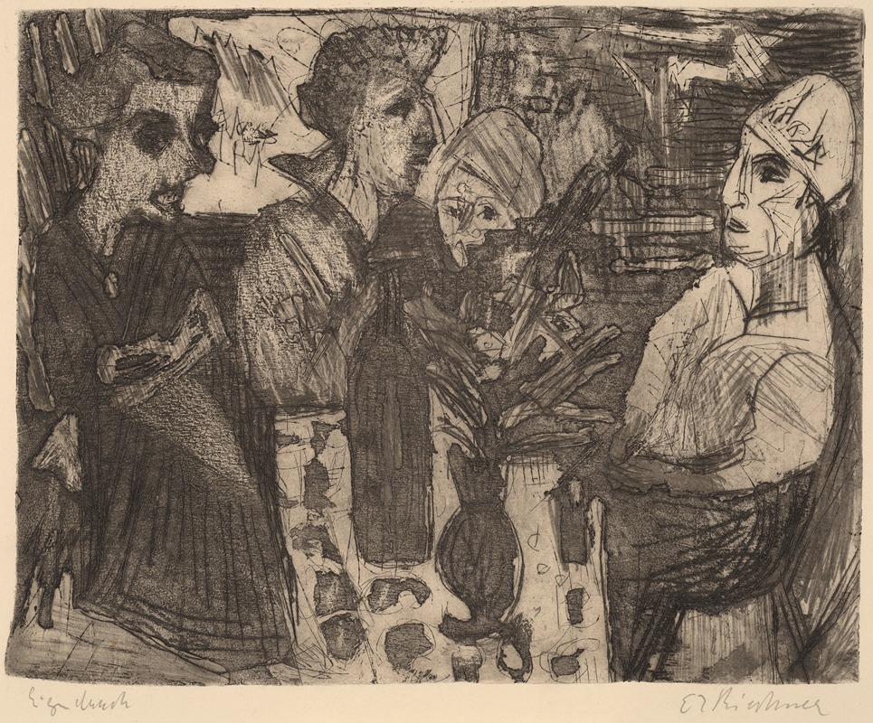 Women at a Table in a Room — Ernst Ludwig Kirchner