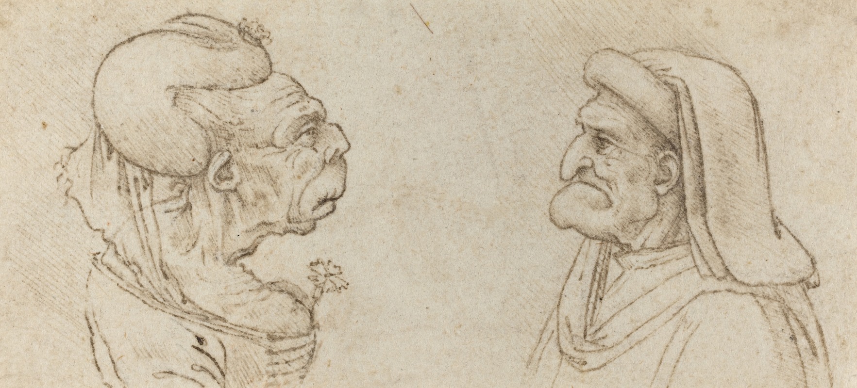 Two Grotesque Heads by Francesco Melzi — digital art print download