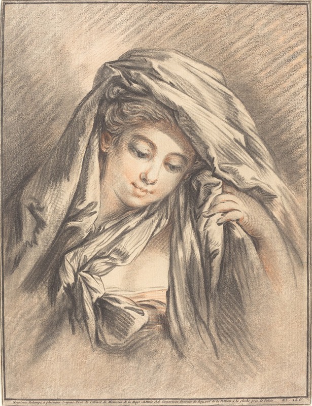 Young Woman with Her Head Covered — Жиль Демарто старший