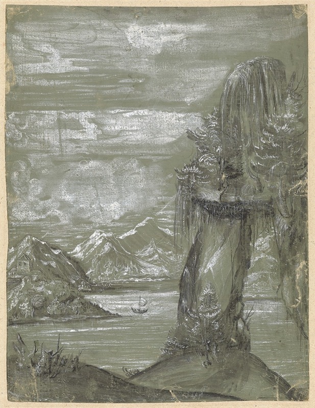 Seelandschaft mit Felsentor by Hans Leu the younger, 1520 — digital art print download