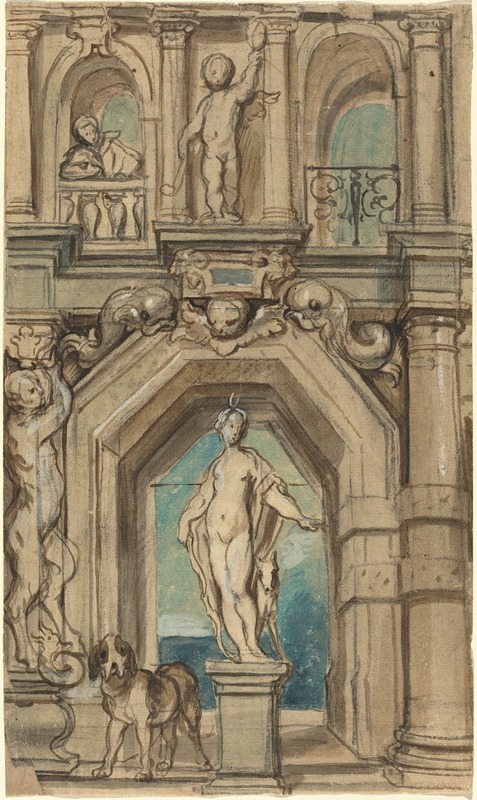 Design for a Wall Decoration (recto) by Якоб Йордаанс, 1640-1645 — digital art print download