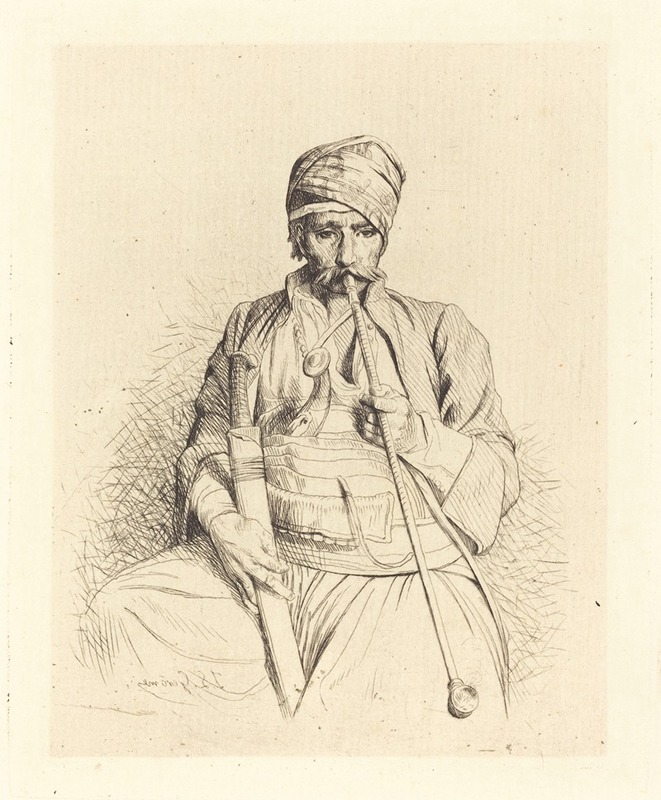 Seated Arab with Pipe by Жан-Леон Жерома, c. 1864 — digital art print download