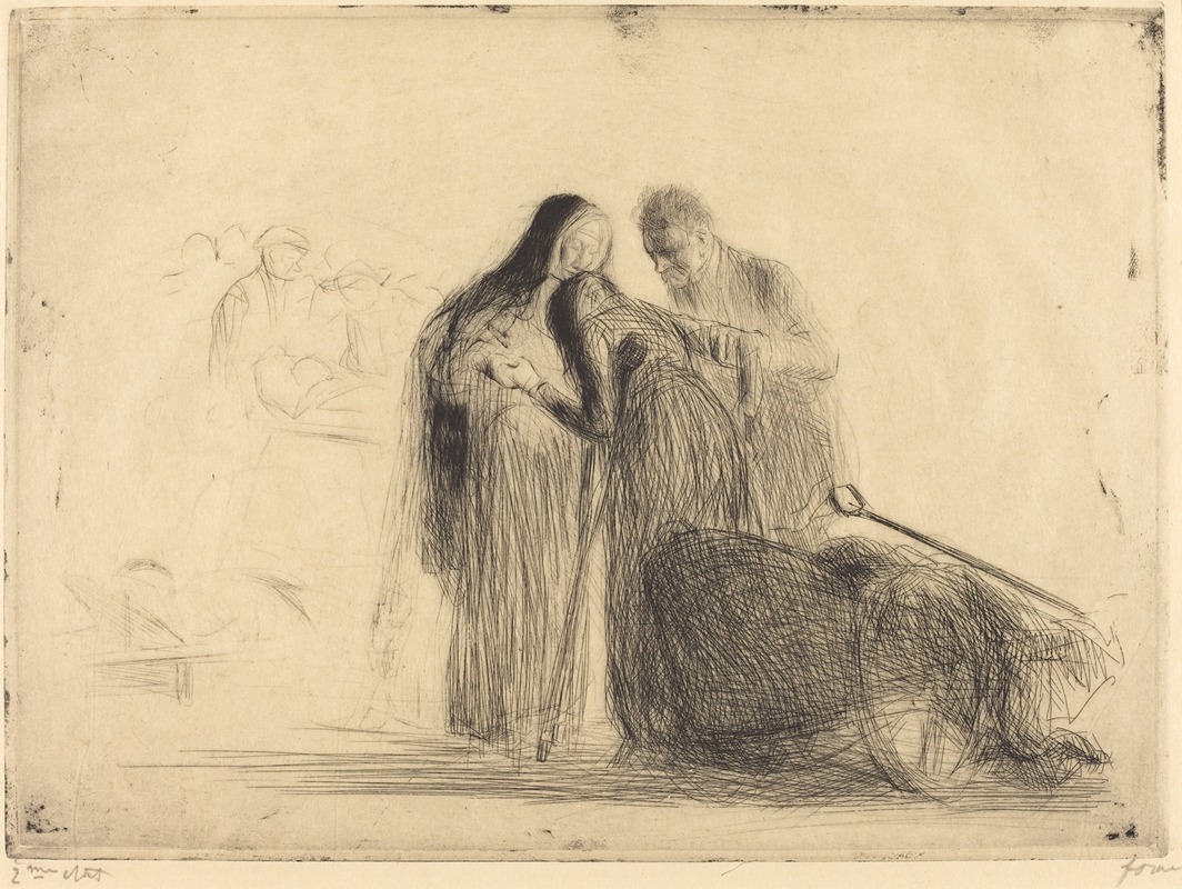 Lourdes, the Paralytic (second plate) by Жан-Луи Форайн, 1912-1913 — digital art print download