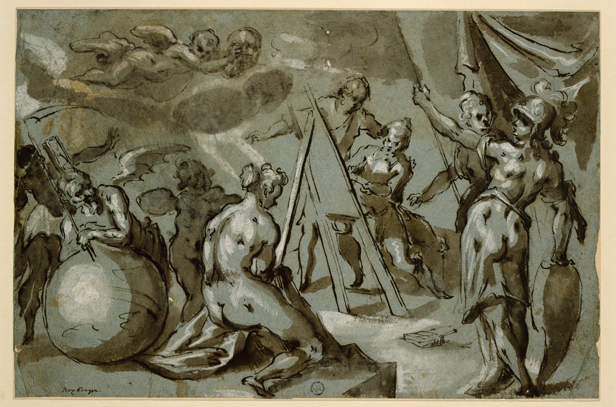 Apelles paints Venus by Johann Melchior Bocksberger the younger — digital art print download