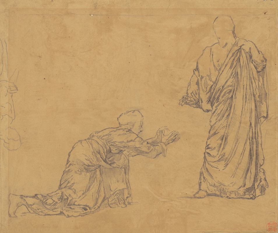 Study for 'Christ Appearing to Mary' by Джон Ла Фардж, 1877-1878 — digital art print download
