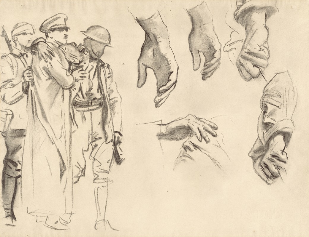 Studies for 'Gassed' VI by Джон Сингер Сарджент, 1918-1919 — digital art print download