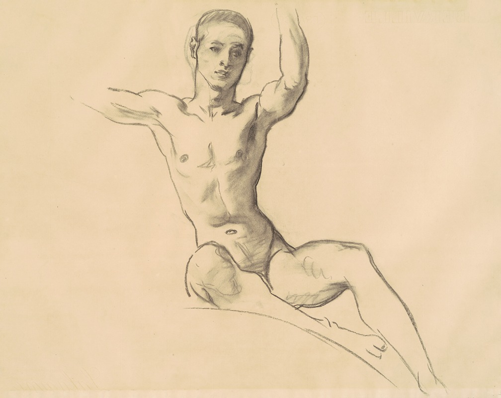 Study for Figure above 'Music' II by Джон Сингер Сарджент, 1919-1920 — digital art print download