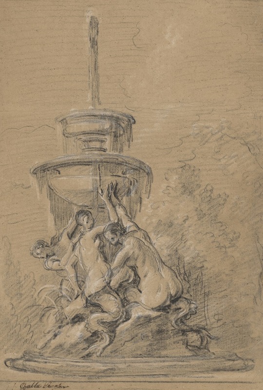A Fountain with Three Nereids by Joseph Ignace François Parrocel — digital art print download