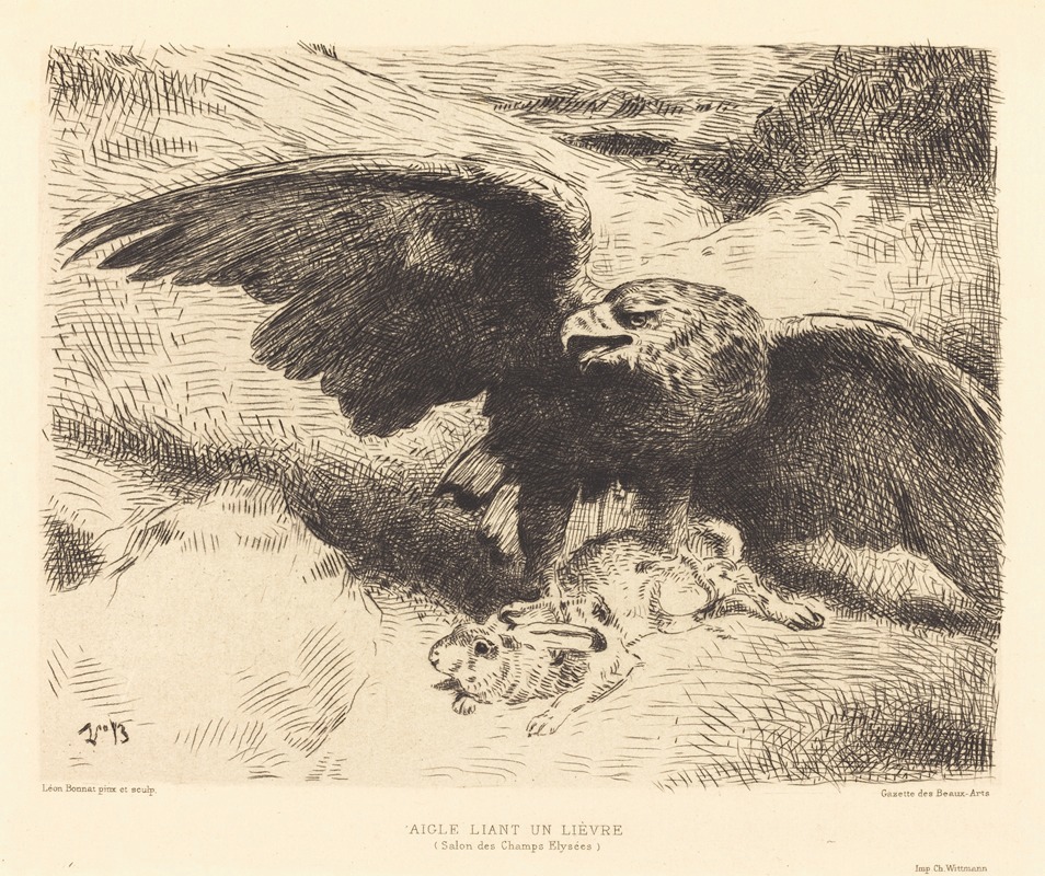 Aigle Liant un Lièvre — Леон Боннат