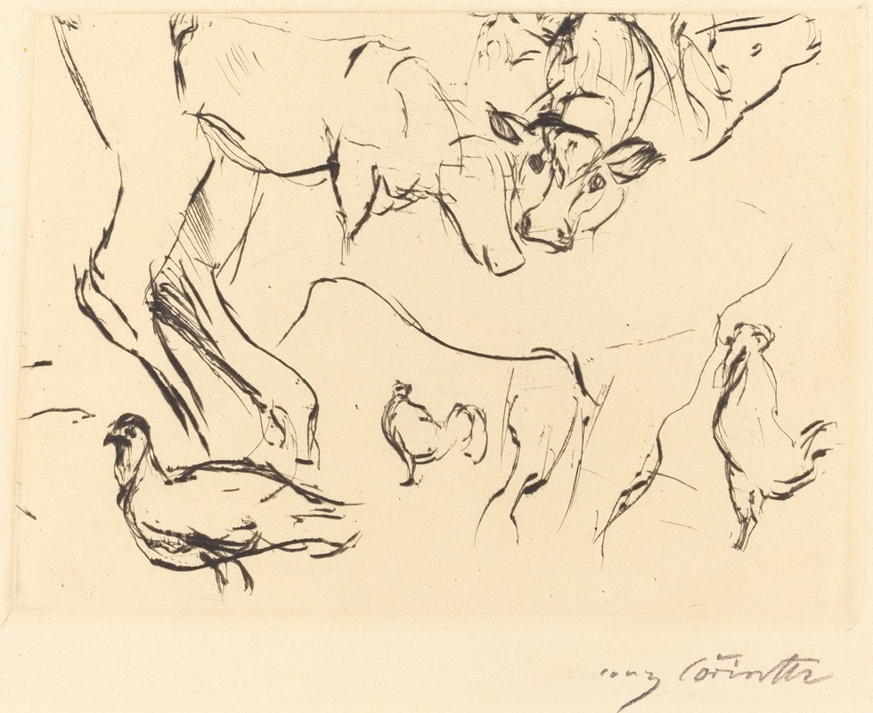 Animal Studies (Verschiedene Tierstudien) by Ловис Коринт, 1917 — digital art print download