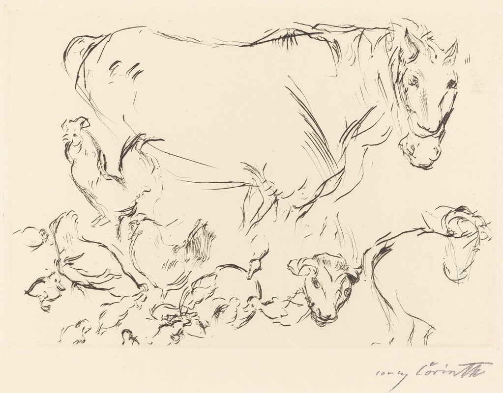 Animal Studies (Verschiedene Tierstudien) by Ловис Коринт, 1917 — digital art print download