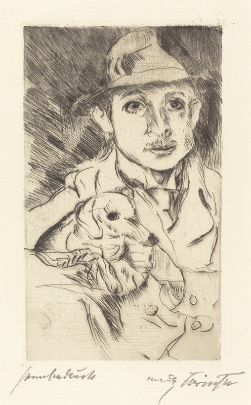 Boy with Dog (Knabe mit Hund) by Ловис Коринт, 1915 — digital art print download