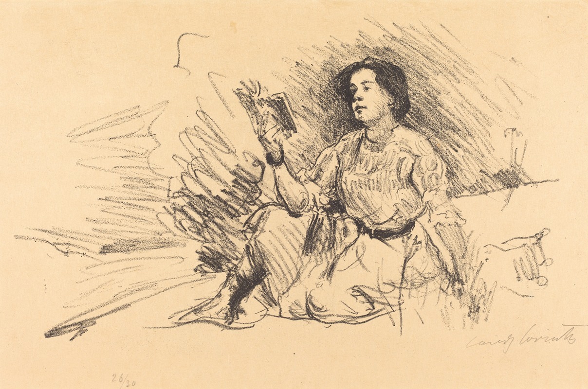 Girl Reading (Lesendes Mädchen) by Ловис Коринт, 1911 — digital art print download