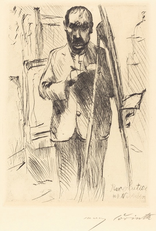 Self-Portrait with Easel by Ловис Коринт, 1918 — digital art print download