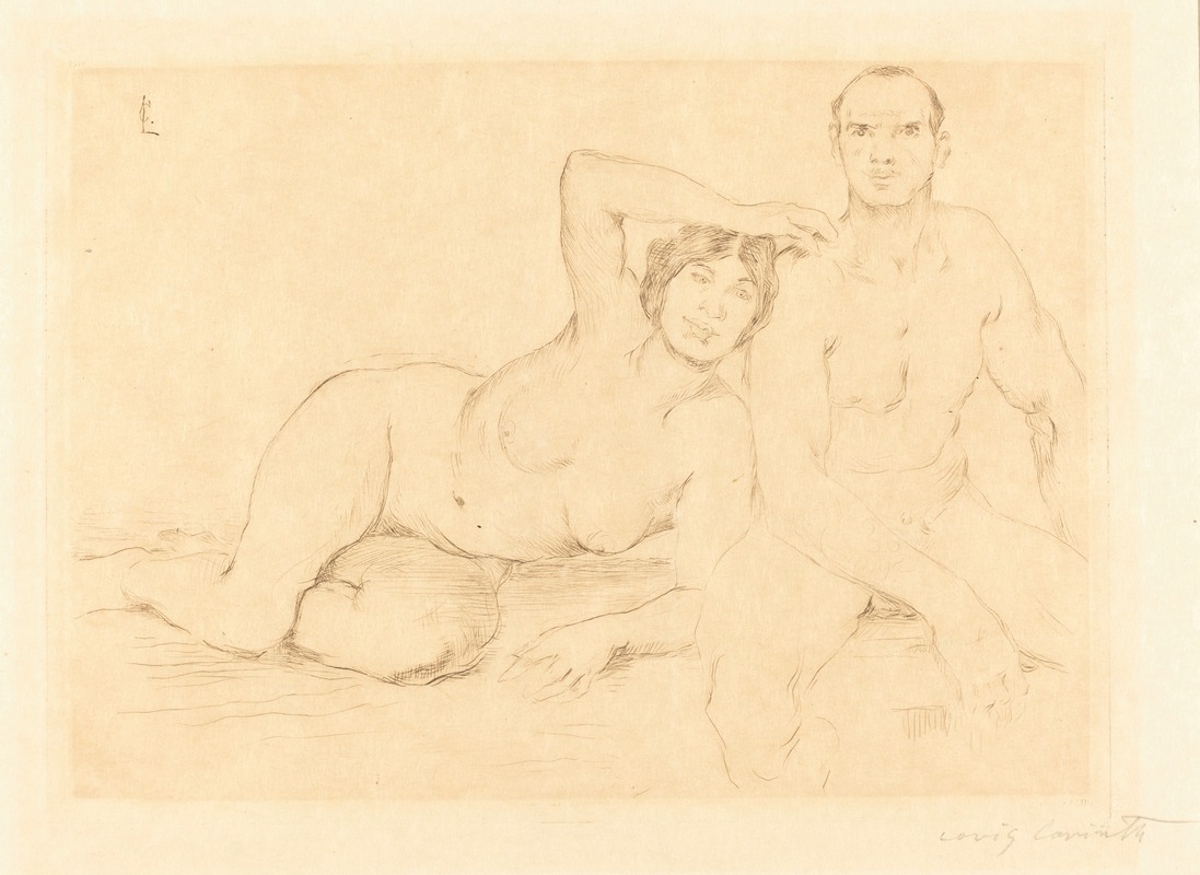 Two Nudes (Zwei Menschen) by Ловис Коринт, 1908 — digital art print download