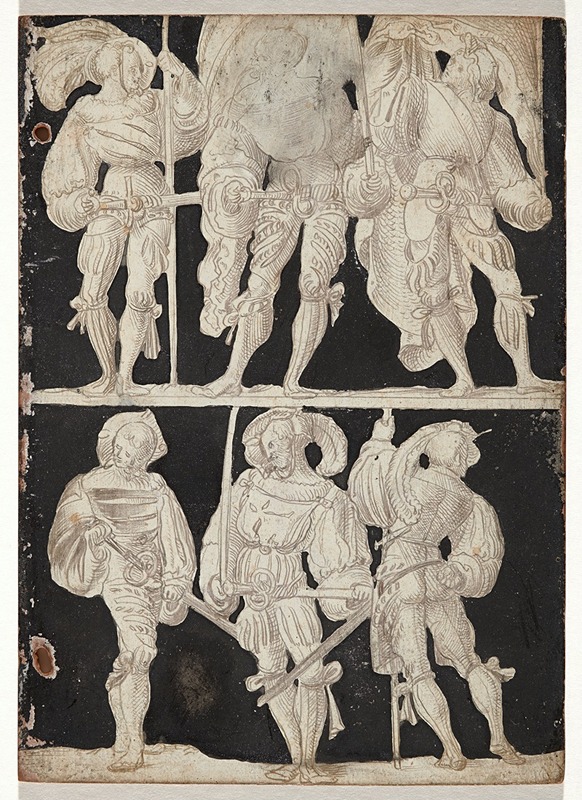 Sechs Männerfiguren, Krieger by Никлаус Мануэль, 1517 — digital art print download