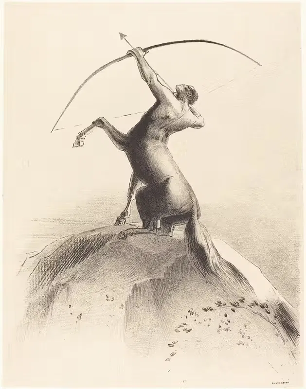 Кентавр, нацеливающийся на облака by Одилон Редон, 1895 — digital art print download