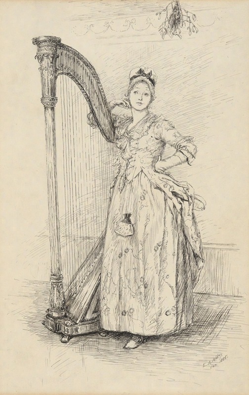 'Ah me!…,' study for illustration to Oliver Goldsmith’s She Stoops To Conquer — Edwin Austin Abbey