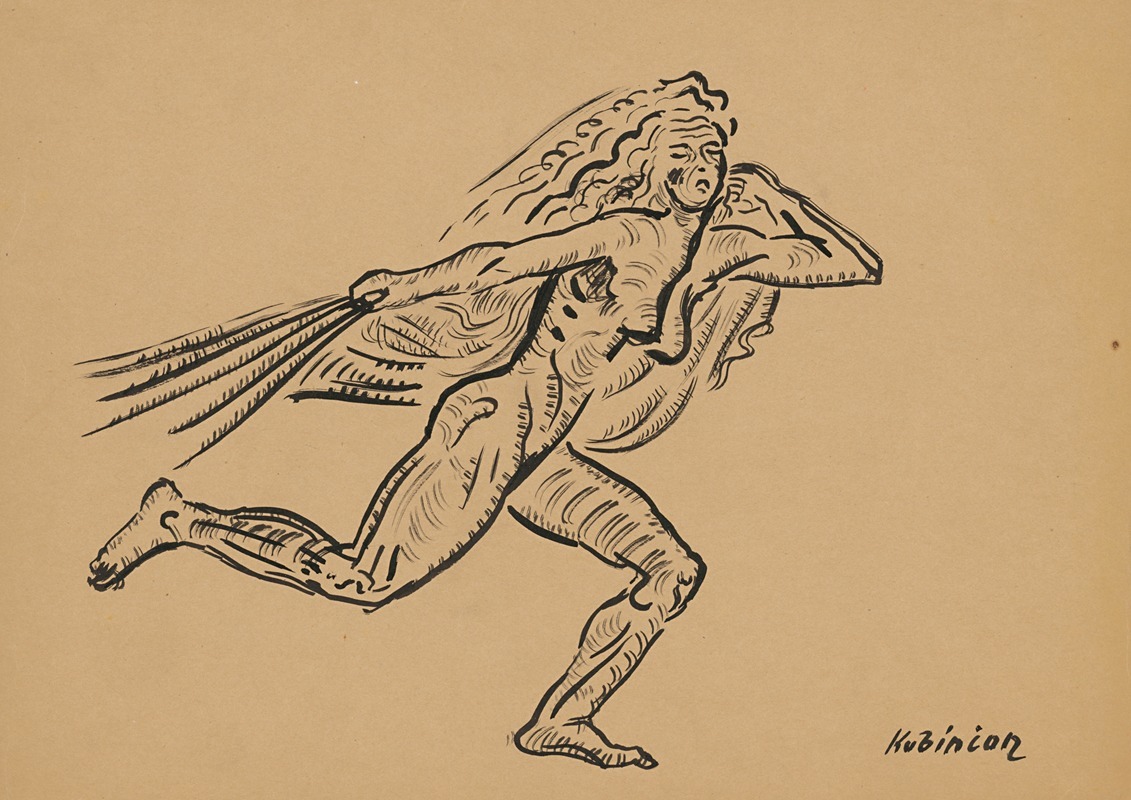 Female figure (Wind) by Арнольд Петер Вайс-Кубинчан, 1915 — digital art print download