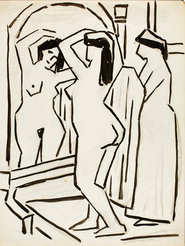 Girl Arranging Hair — Carl Newman