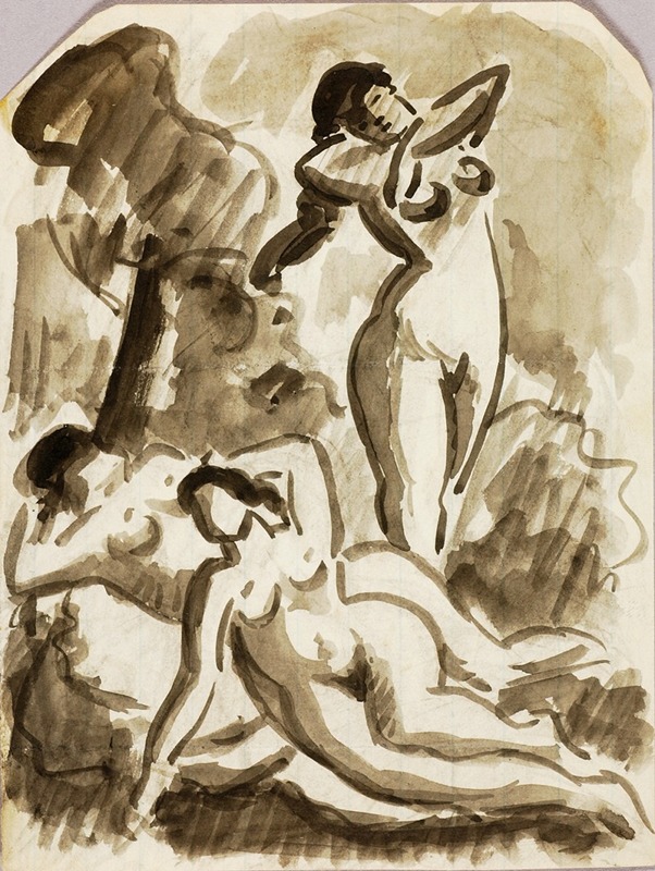 Group of Three Nudes by Карл Ньюман, 1983 — digital art print download