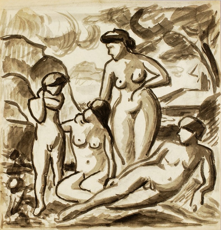 Group of Nudes by Карл Ньюман, 1990 — digital art print download