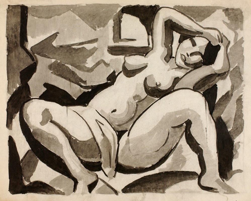 Reclining Female Nude V by Карл Ньюман, 1981 — digital art print download