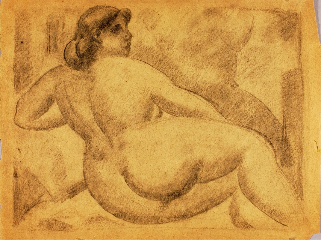 Reclining Female Nude by Карл Ньюман, 1979 — digital art print download
