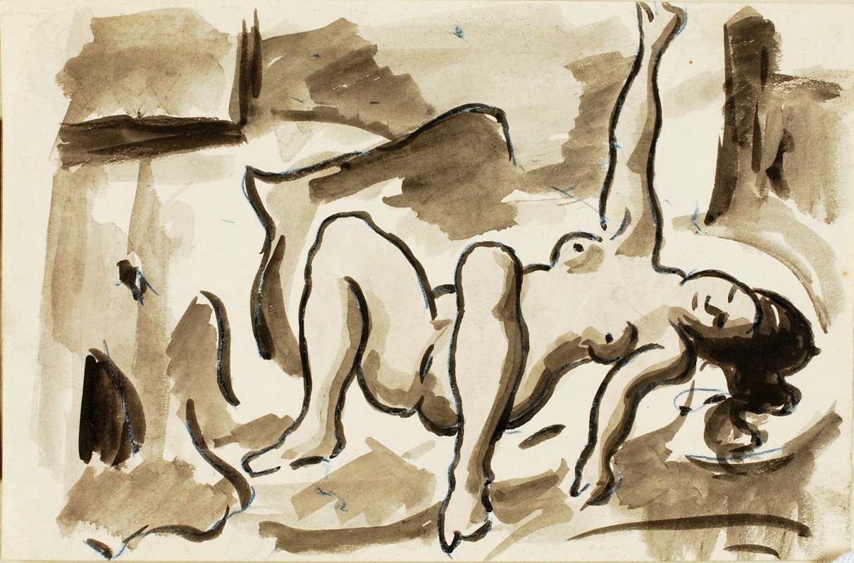 Reclining Nude by Carl Newman, 1983 — digital art print download