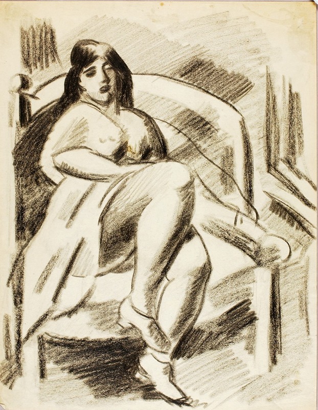Seated Female Nude — Карл Ньюман