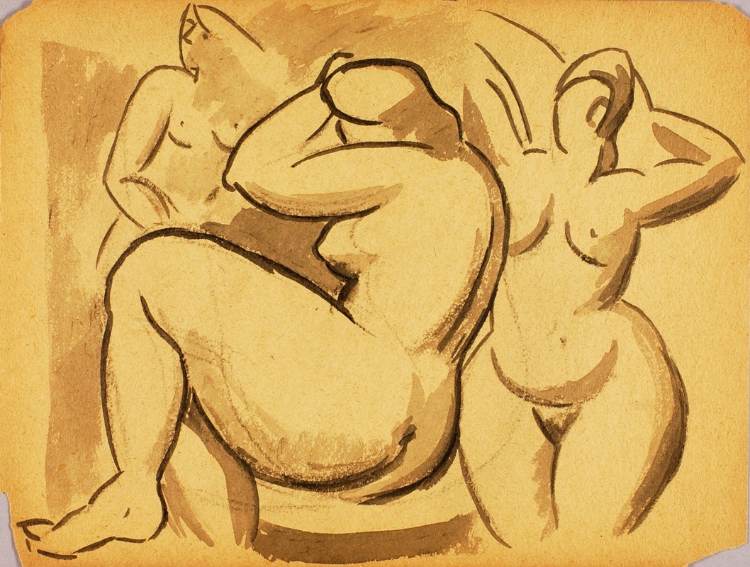 Three Female Nudes by Карл Ньюман, 1978 — digital art print download