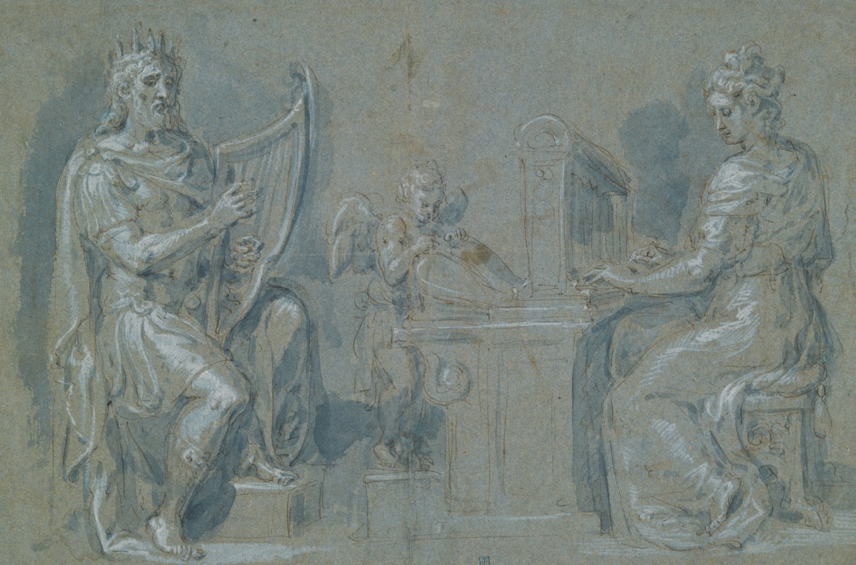 David and Saint Cecilia by Crispijn van den Broeck, 1985 — digital art print download