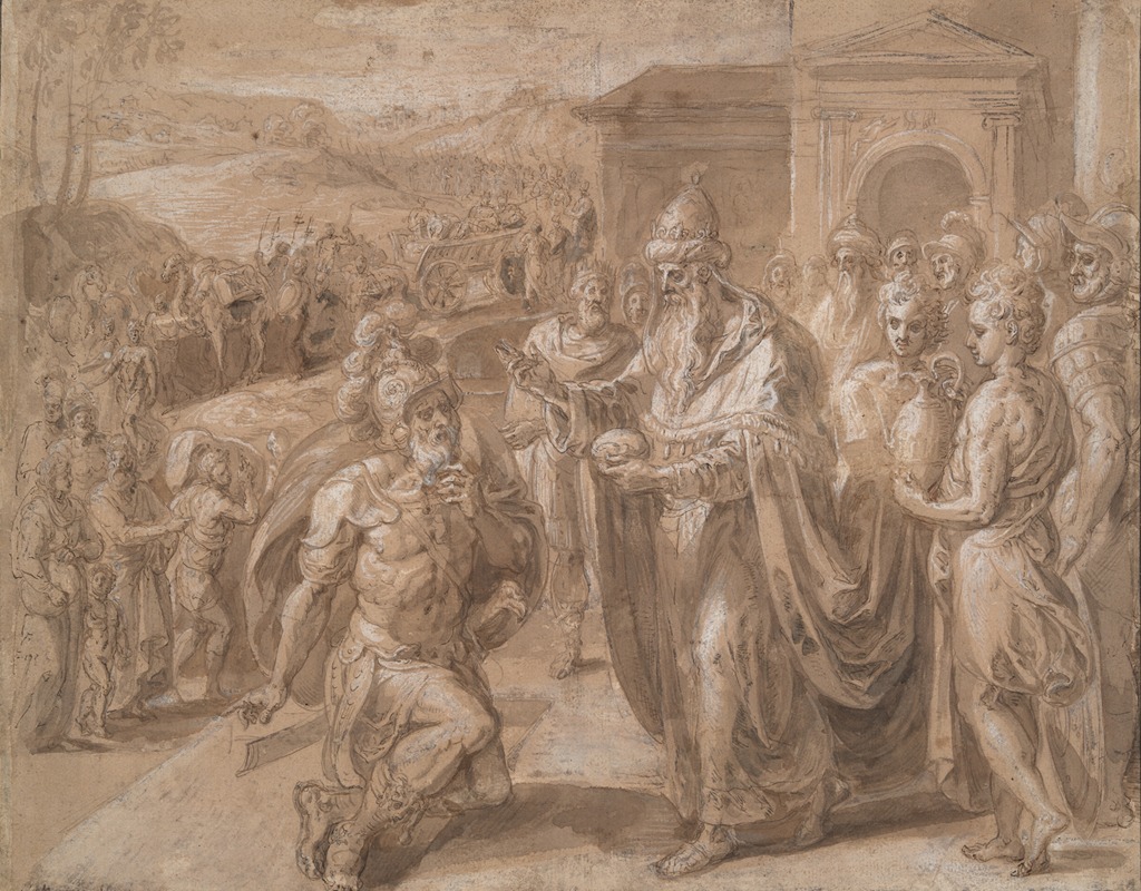 Abraham and Melchizedek by Криспейн ван ден Брук, 1984 — digital art print download