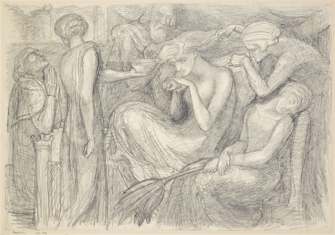 The Death of Lady Macbeth – Compositional Study by Dante Gabriel Rossetti, 1996 — digital art print download