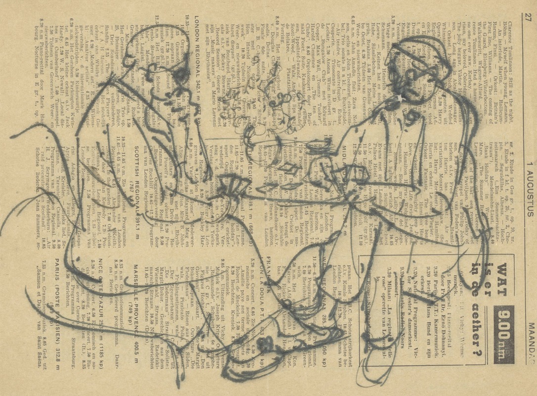 Man en vrouw kaartend by Дик Кет, 1989 — digital art print download