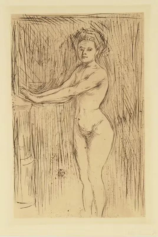 Обнаженная женщина (модель, греющая руки) by Эдвард Мунк, 1994 — digital art print download